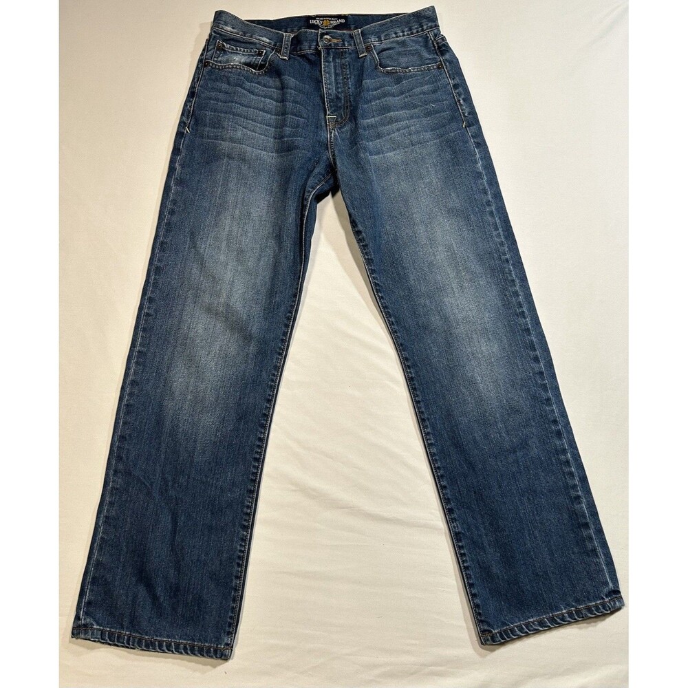 Lucky Brand Men's 32x30 329 Classic Straight Blue Denim Jeans Medium Wash